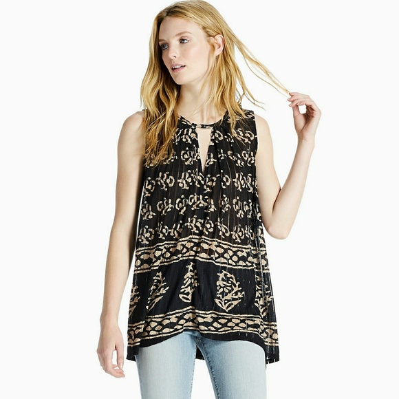 Lucky Brand Tops - Lucky Brand Woodblock Drop Needle Tunic Top Small